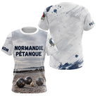 Polo Pétanque Normandie Blanc & Bleu -  Style Rétro Équipe