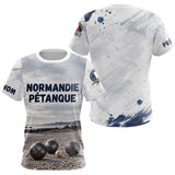 Polo Pétanque Normandie Blanc & Bleu -  Style Rétro Équipe