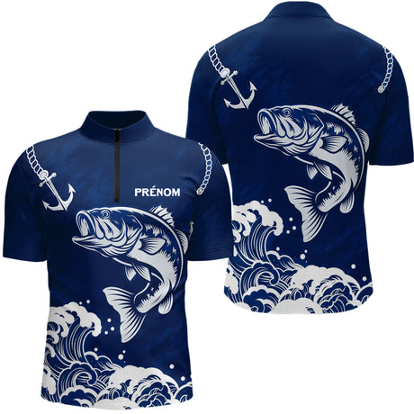 F01M0403102026_96_LHMaillot Pêche Ancre & Bass Personnalisé - Bleu & Blanc - Polo Zippé Homme