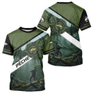 Maillot de Pêche Spécial Carpiste - Vert Kaki Homme Passion
