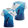 F01M0619092026_374_TSWPolo & T-Shirt Pétanque Personnalisé - Design Bleu Rayé Prénom - T-Shirt Femme
