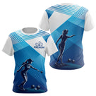 F01M0619092026_374_TSWPolo & T-Shirt Pétanque Personnalisé - Design Bleu Rayé Prénom - T-Shirt Femme