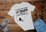 Sweat à capuche zippé femme humour pêche lettrage noir silhouette pêcheuse