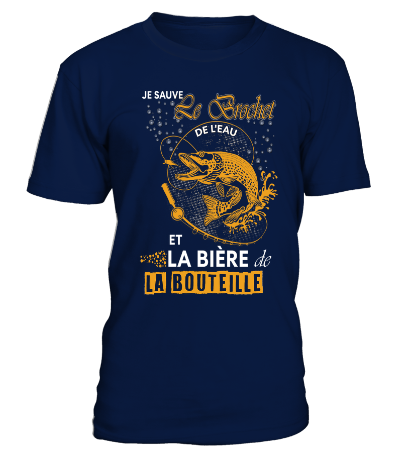 T-shirt manches longues humour brochet Je sauve le brochet doré