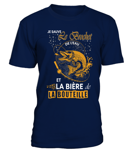 T-shirt manches longues humour brochet Je sauve le brochet doré