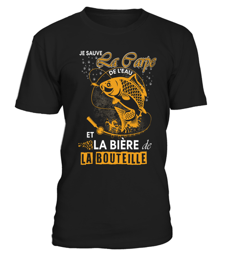 Débardeur humour pêche carpe Je sauve la carpe doré silhouette