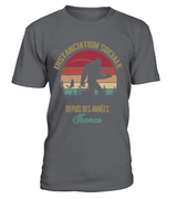 Pêcheur Distanciation Sociale, Cadeau Humour Pêcheur, Personnaliser -VEPENP017 T-shirt Col Rond Gris