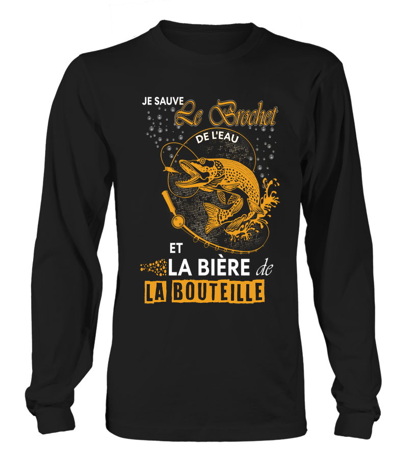 Hoodie humour brochet vue dos Je sauve le brochet