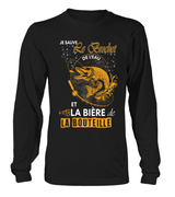 Hoodie humour brochet vue dos Je sauve le brochet