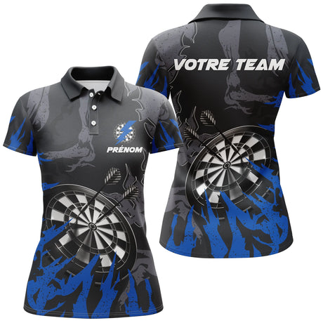 Polo "Impact de Fléchettes" - Design Dynamique pour Joueurs Audacieux - ALP12032472 - Polo Femme Bleu