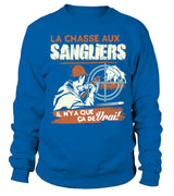 La Chasse Aux Sangliers Il N'y A Pas Que Ca De Vrai - Cts21032206 Sweater Bleu
