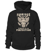 T-shirt vintage anniversaire homme noir motif aigle héraldique année naissance personnalisée cadeau homme