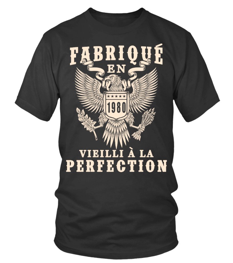 Idee Cadeau Original Anniversaire Vieilli A La Perfection CTS23032202 T-shirt Col Rond Noir