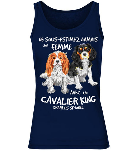 Sweat cavalier king charles spaniel femme noir motif chiens blenheim tricolore humour maîtresse cadeau parc