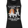 Sweat zippé spaniel cavalier femme noir motif deux chiens couleurs cavalier king charles cadeau cynophile