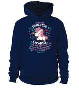 T-shirt cintré licorne femme noir motif licorne rose papillons message princesse humour copine cadeau