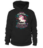 Sweat zippé licorne femme noir motif licorne mignonne crins roses papillons cadeau humour princesse