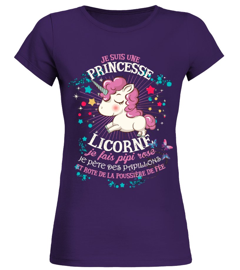 Tank top licorne femme noir motif licorne rose mignonne et papillons cadeau copine EVJF princesse