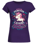 Tank top licorne femme noir motif licorne rose mignonne et papillons cadeau copine EVJF princesse