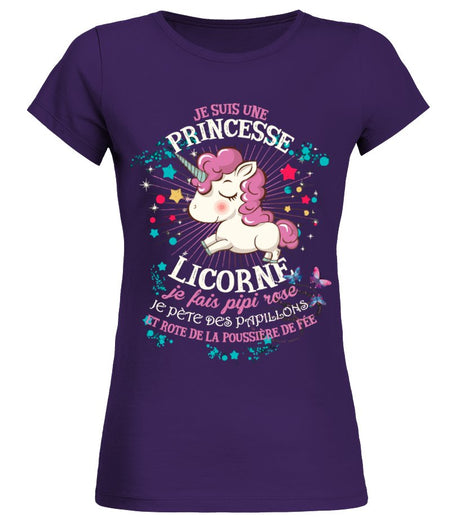 Princesse Licorne Tshirt Cadeau Femme CTS24032201 T-shirt Femme Violet