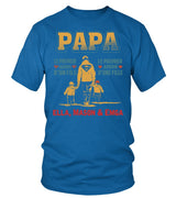 Polo papa unisexe bleu marine slogan fête des pères silhouette familiale personnalisable