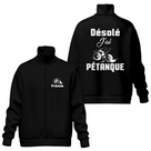 Coupe-vent matelassé pétanque humour noir avec slogan Désolé J'ai Pétanque et prénom personnalisé