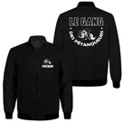 Sweat capuche zippé pétanque Gang des Pétanqueurs noir avec design boules en mouvement et prénom brodé