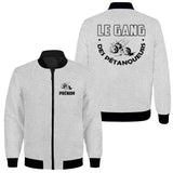 Veste & T-shirt 'Le Gang des Pétanqueurs' – Style Unique, Confort Assuré -A03012501 - Veste gris 