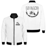 Veste & T-shirt 'Le Gang des Pétanqueurs' – Style Unique, Confort Assuré -A03012501 - Veste blanche 