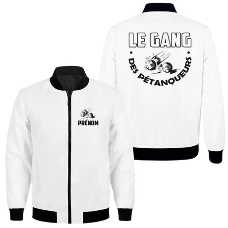 Veste & T-shirt 'Le Gang des Pétanqueurs' – Style Unique, Confort Assuré -A03012501 - Veste blanche 