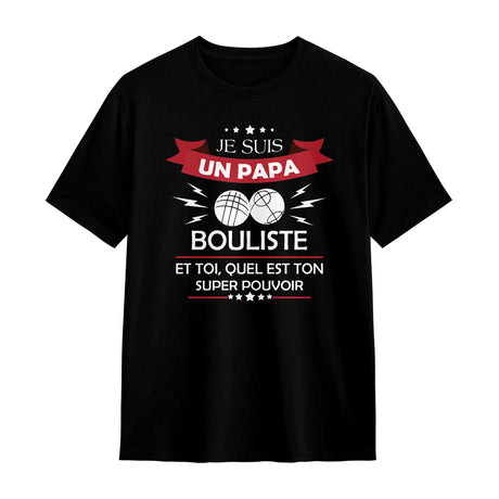 Veste et T-shirt Papa Bouliste - Style et Confort Personnalisé - A03012503 - T-shirt noir