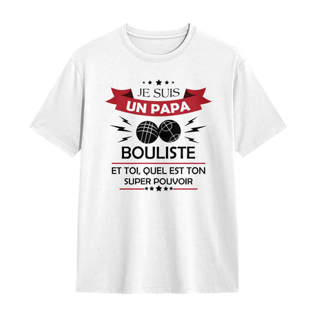 Veste et T-shirt Papa Bouliste - Style et Confort Personnalisé - A03012503 - T-shirt blanc