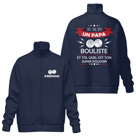 Veste et T-shirt Papa Bouliste - Style et Confort Personnalisé - A03012503 - Veste col montant marine