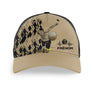 Casquette boule lyonnaise beige sable motif damier joueur en lancer PRÉNOM face personnalisé