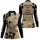 Polo boule lyonnaise manches longues femme sable humour devant prénom personnalisé