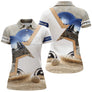 Polo pétanque homme femme manches courtes bleu marine étoile, design bouliste personnalisable