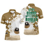 Polo pétanque beige sable damier message homme à la touche par les boules de pétanque PRÉNOM personnalisé