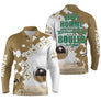 Polo pétanque beige sable damier vue dos message touche boules pétanque humour homme bouliste