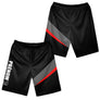 Short all-over pétanque noir et rouge assorti au polo design diagonal sport unisexe
