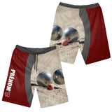 Maillot et Short Pétanque Personnalisé – Design Boules & Cochonnet - A03122403 - short rouge