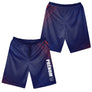 Short all-over pétanque bleu marine assorti au polo halftone rouge pour bouliste élégant
