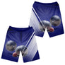 Short all-over pétanque bleu marine assorti au polo photo boules réelles pour bouliste