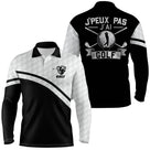 Polo de golf manches longues unisexe noir et blanc clubs croisés J'peux Pas J'ai Golf parcours frais