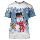 Pull Hivernal Festif: Bonhomme de Neige Souriant Avec Accessoires de Noël - CT04112333 T-shirt All Over