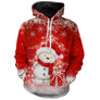 Sweat noël variante avec rouge éclatant avec bonhomme de neige et écharpe rouge