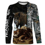 T-shirt chasse à courre vue de face design dynamique meute de chiens, coupe unisexe personnalisable veneur