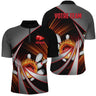 Polo Bowling Personnalisé Unisexe – Design Flamme – Rouge, Violet ou Bleu – Avec Nom & Équipe - A05092402 - Polo homme rouge