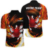Maillot Bowling Personnalisé Homme & Femme – Design Flamme Rouge, Violet ou Bleu – Nom & Équipe Personnalisables - A05092404 - Polo homme rouge