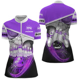🎯 Maillot de Bowling Personnalisé – Homme & Femme – Couleurs au choix - A05092411 - Polo Femme violet