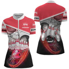 Maillot bowling personnalisé femme rouge, variante coloris pour team et club